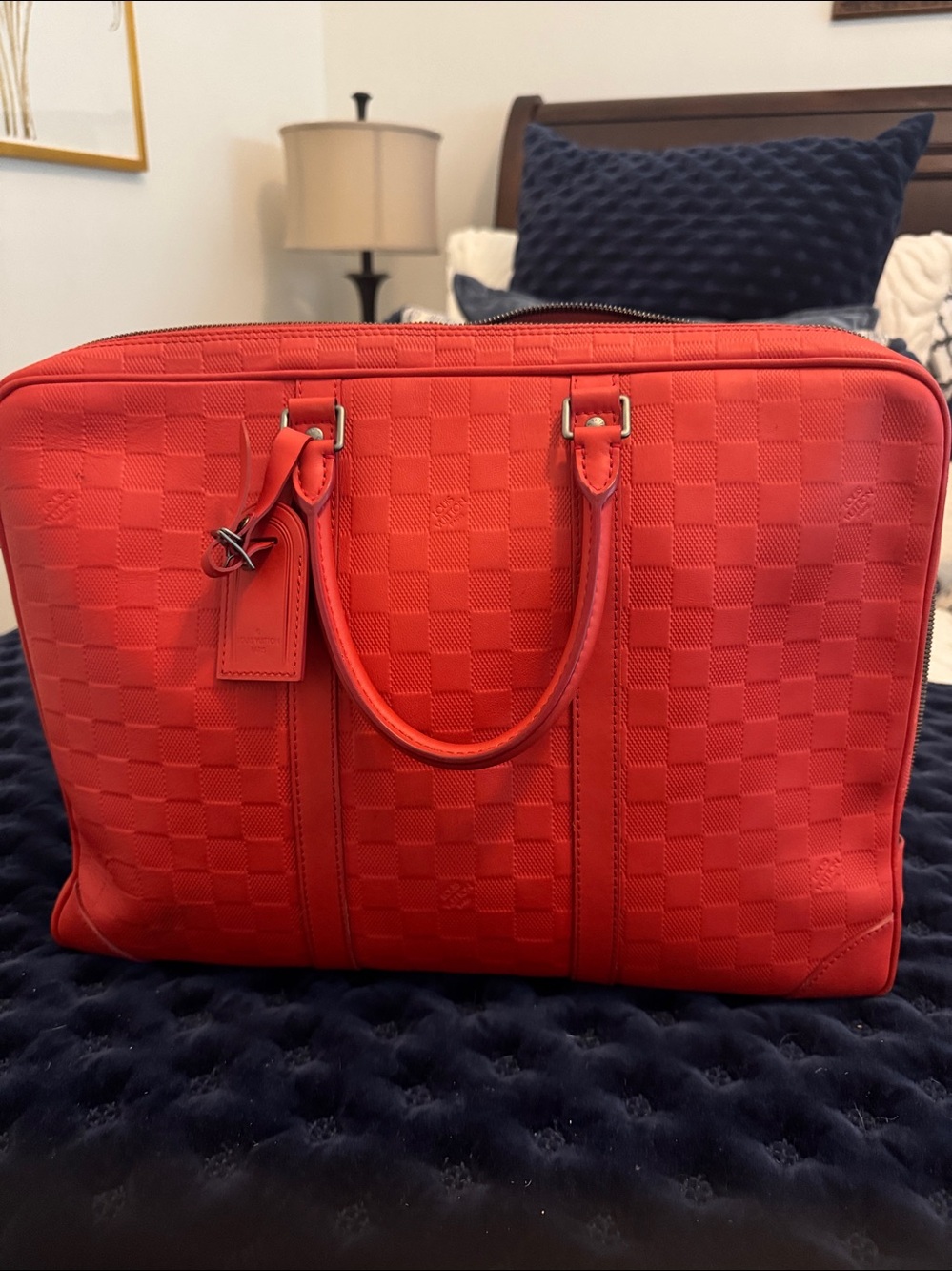 Red Damier Infini Porte-Documents Voyage Business Bag-Beautiful!